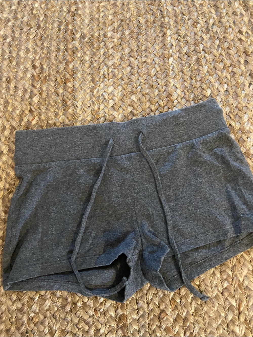Women's Charcoal Knit Lounge Shorts with Drawstring